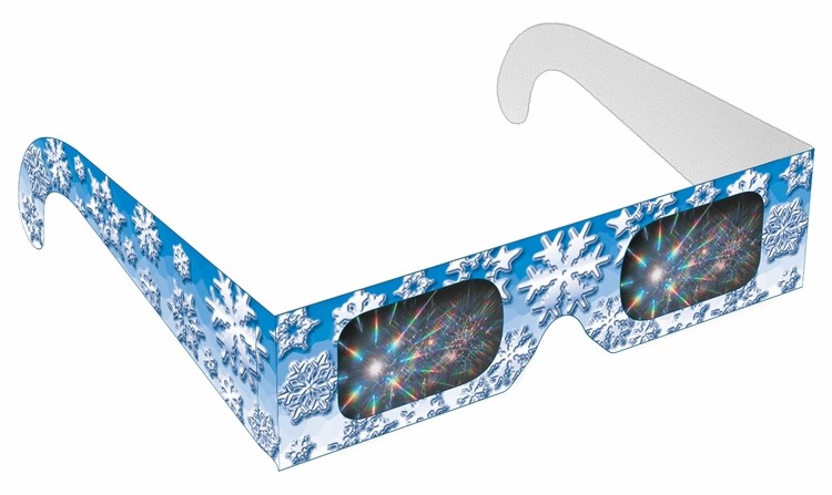 Winter Snow Flake Rainbow Glasses - Stock Imprint 1