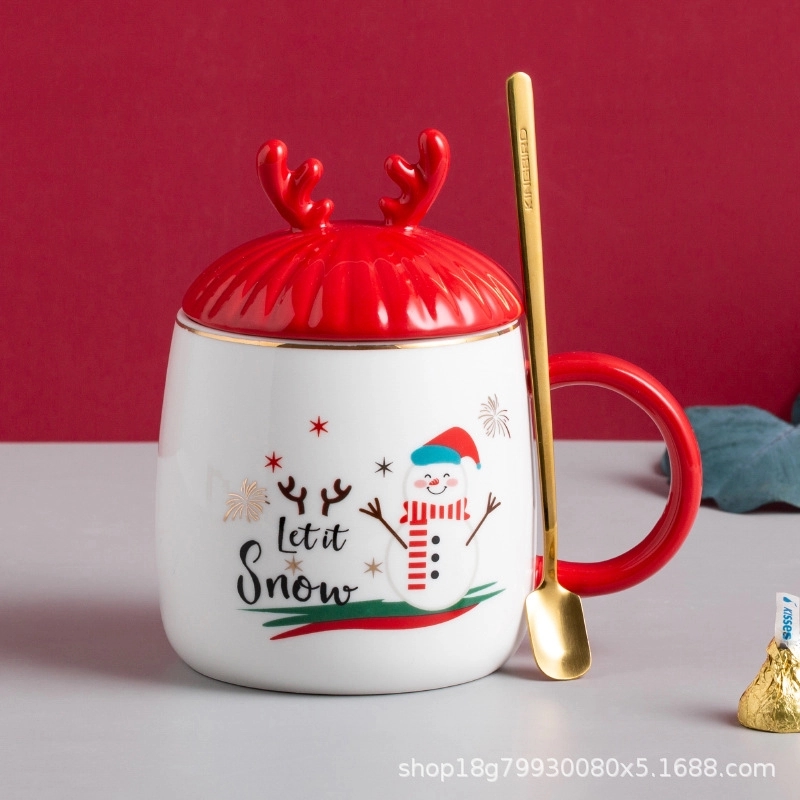 Christmas Antlers Shaped Coffee Ceramic Mug 2