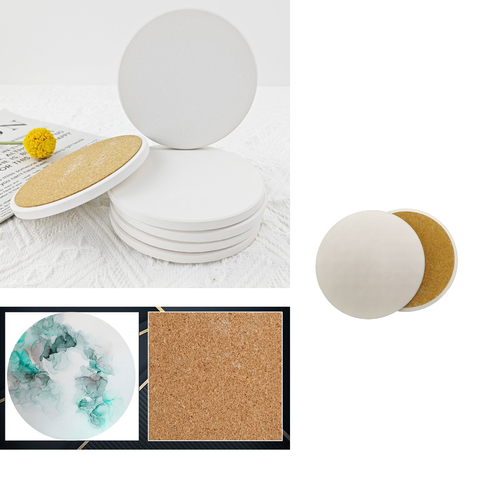 Ceramic Coaster With Cork Padding 2