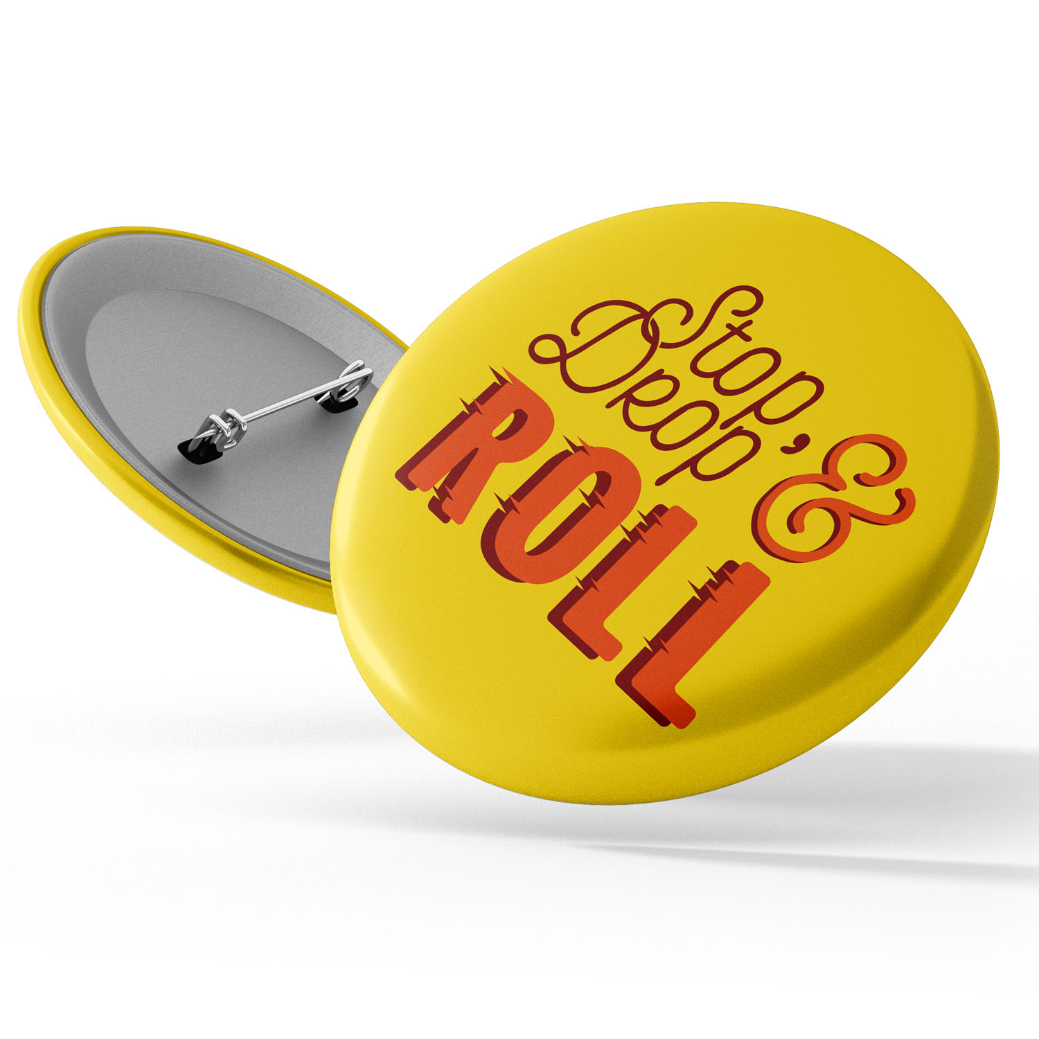 Stock Awareness Button - Fire Safety: "Stop, Drop & Roll" 2