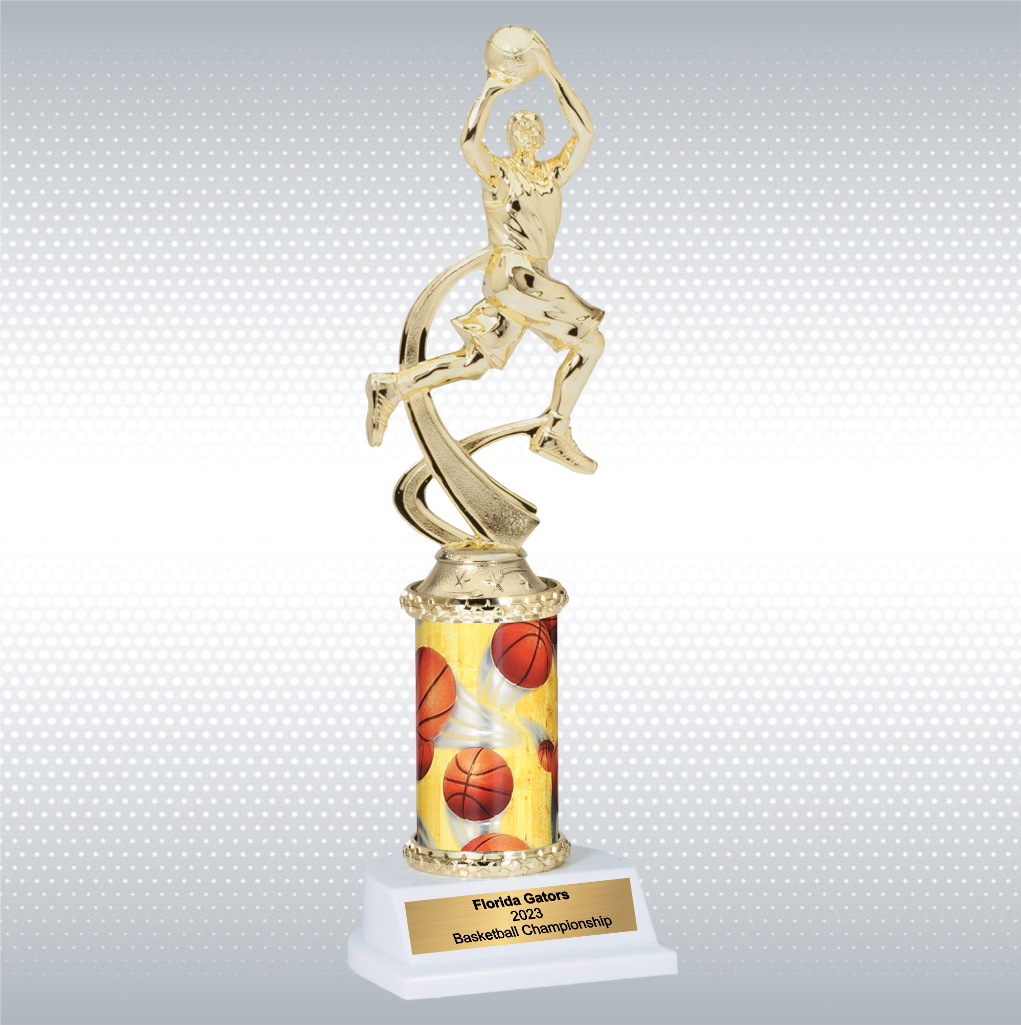 Assembled Male Basketball Trophy w/ White Base 2