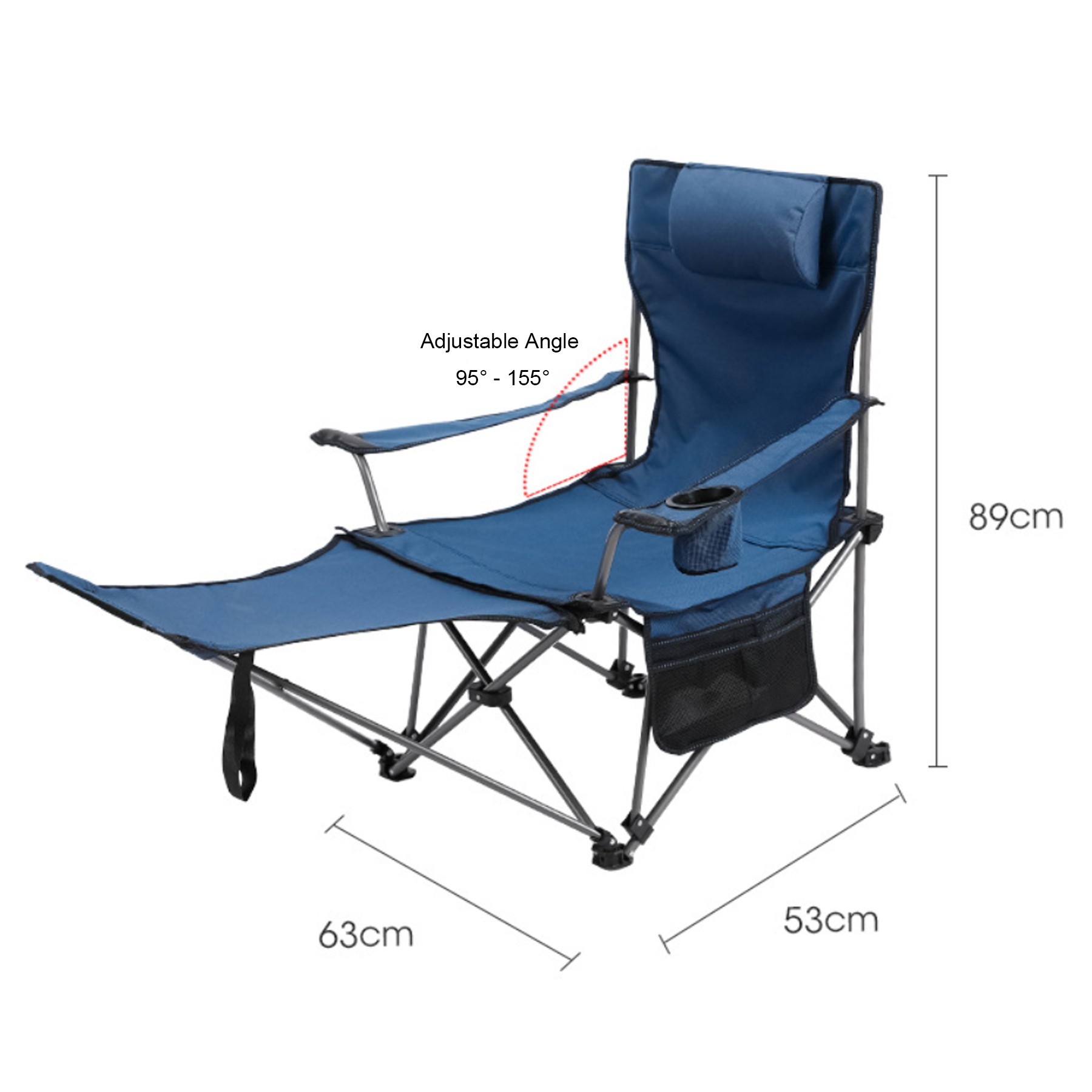 Outdoor Adjustable Folding Camping Lounge Chair 2