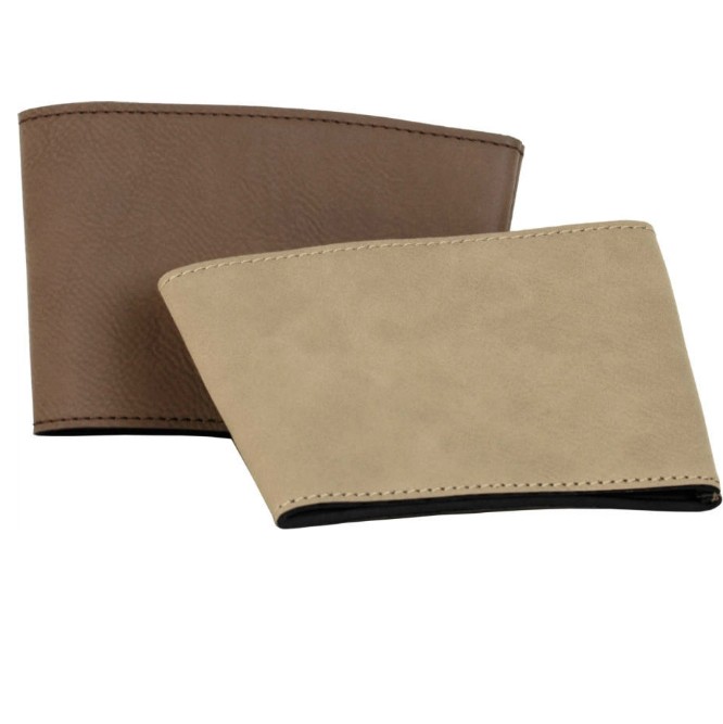 3" Dark Brown Leatherette Short Beverage Holder 1