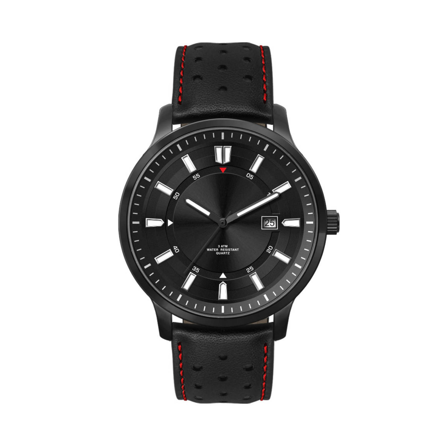 45MM, BLACK METAL CASE, 3-HAND MVT, DTE 4