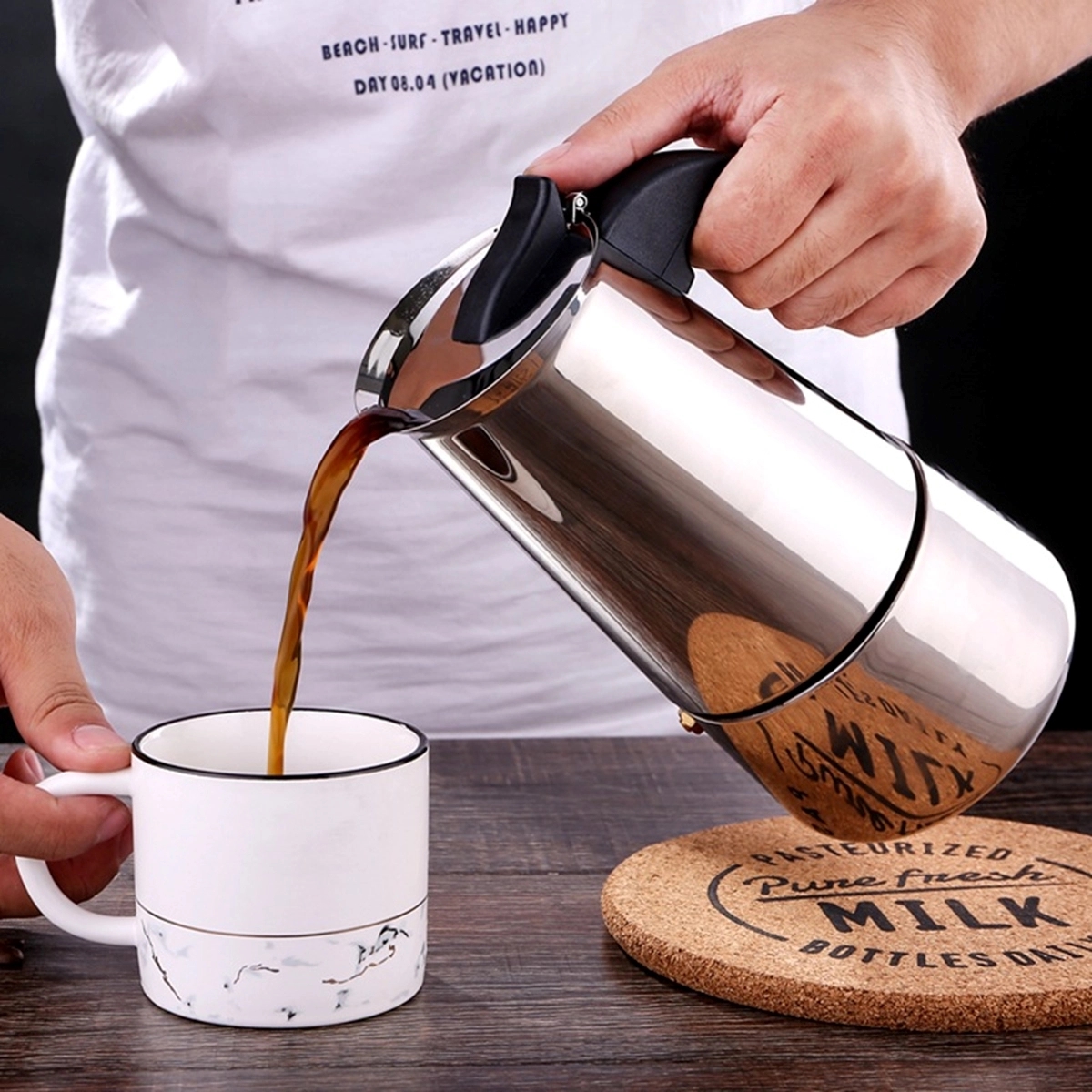 Stainless Steel Coffee Moka Pot 5