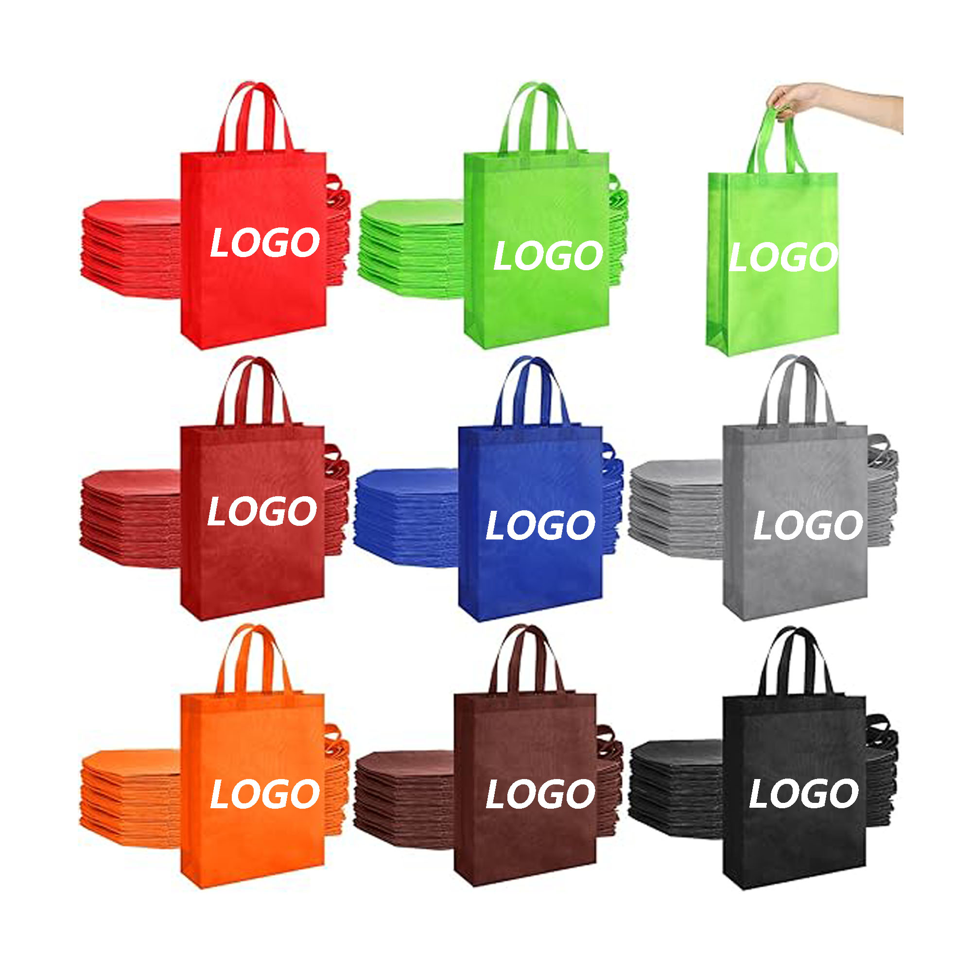 Printed Logo Multi Color Medium Non-Woven Tote Bag 2