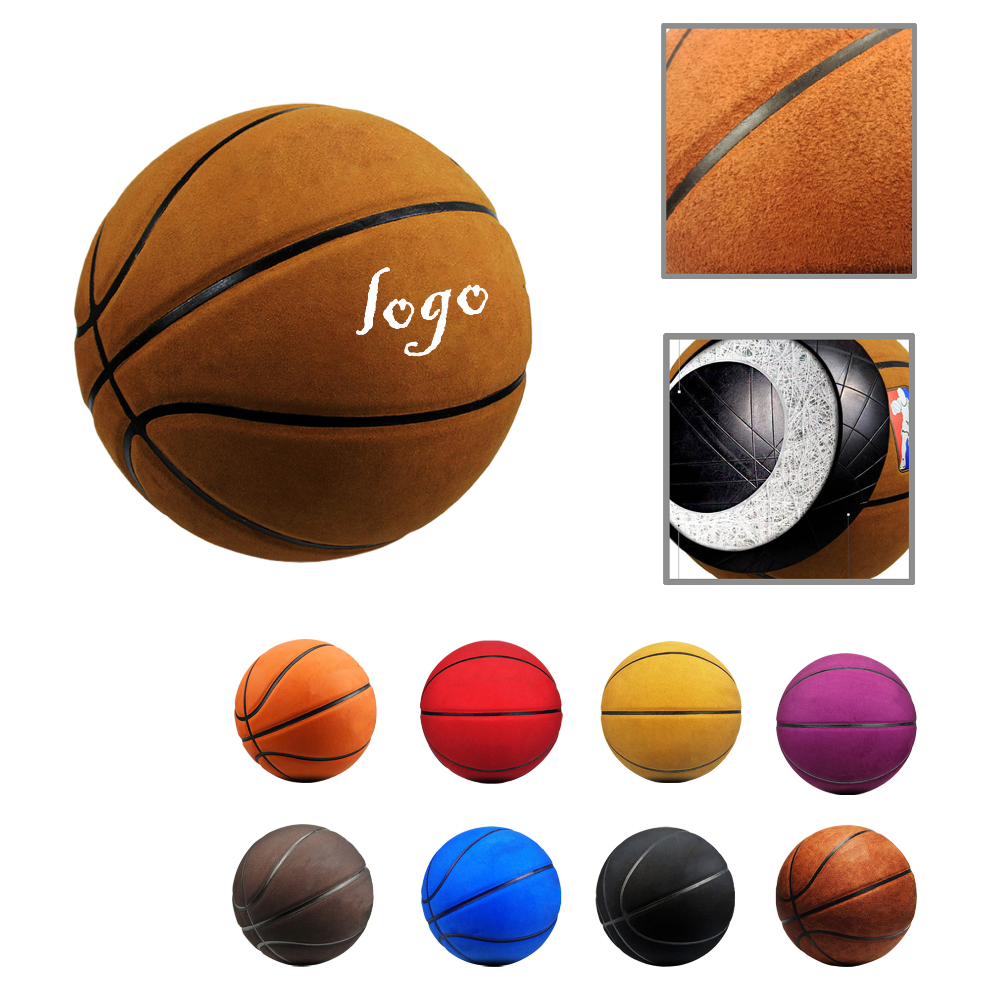 MOQ10 Size 7 Suede Leather Basketball 6