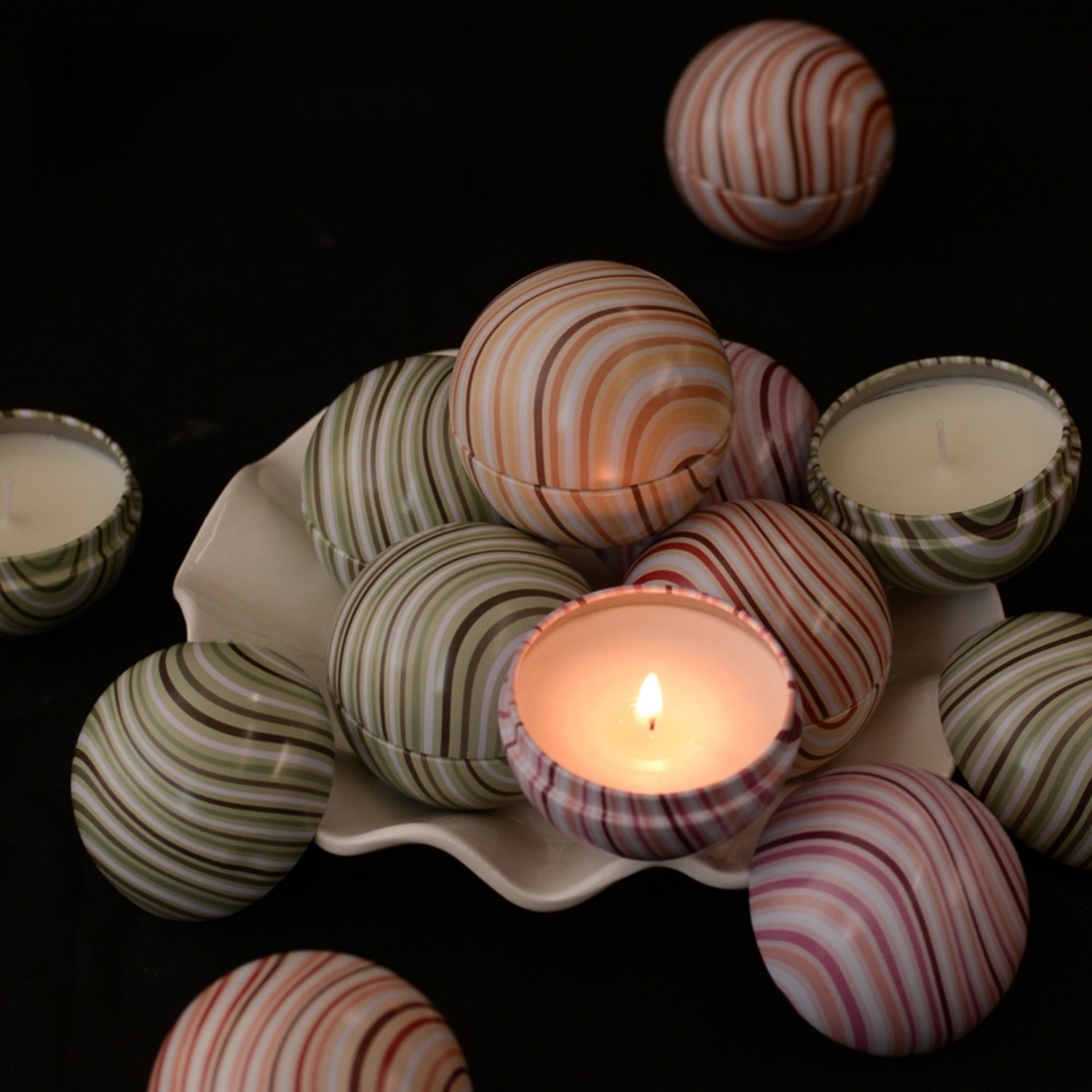 Striped Sphere Scented Candle Aroma Candle 1