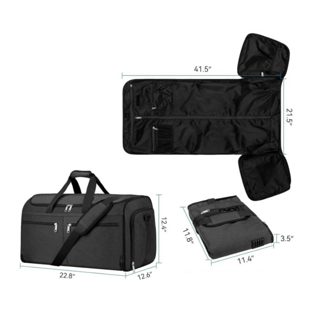 55L Travel & Gym Duffel Bag with Multiple Compartments 1