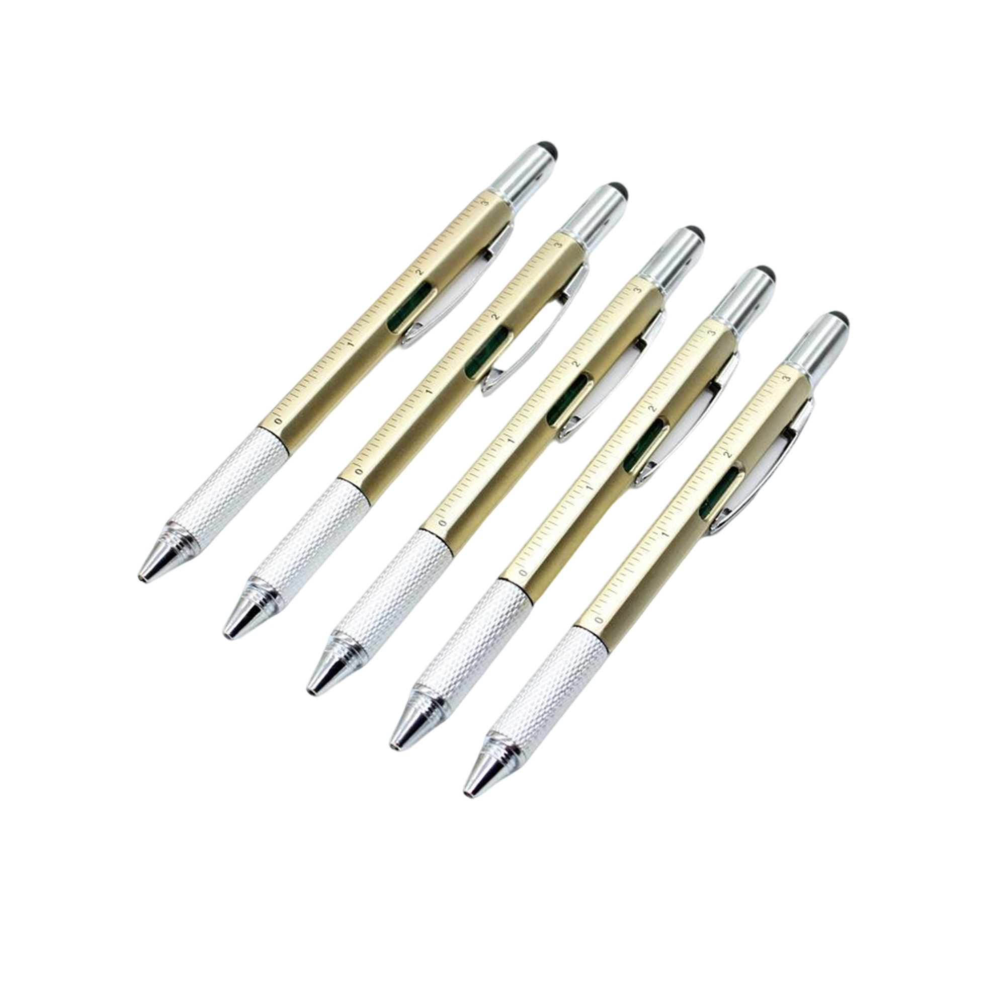 Metal Multifunction Tool Pen With Ruler Screwdriver Level 5.6" 9