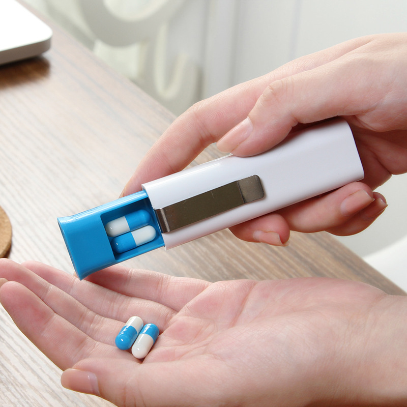 Portable Push Pull Pill Box with Metal Clip 5