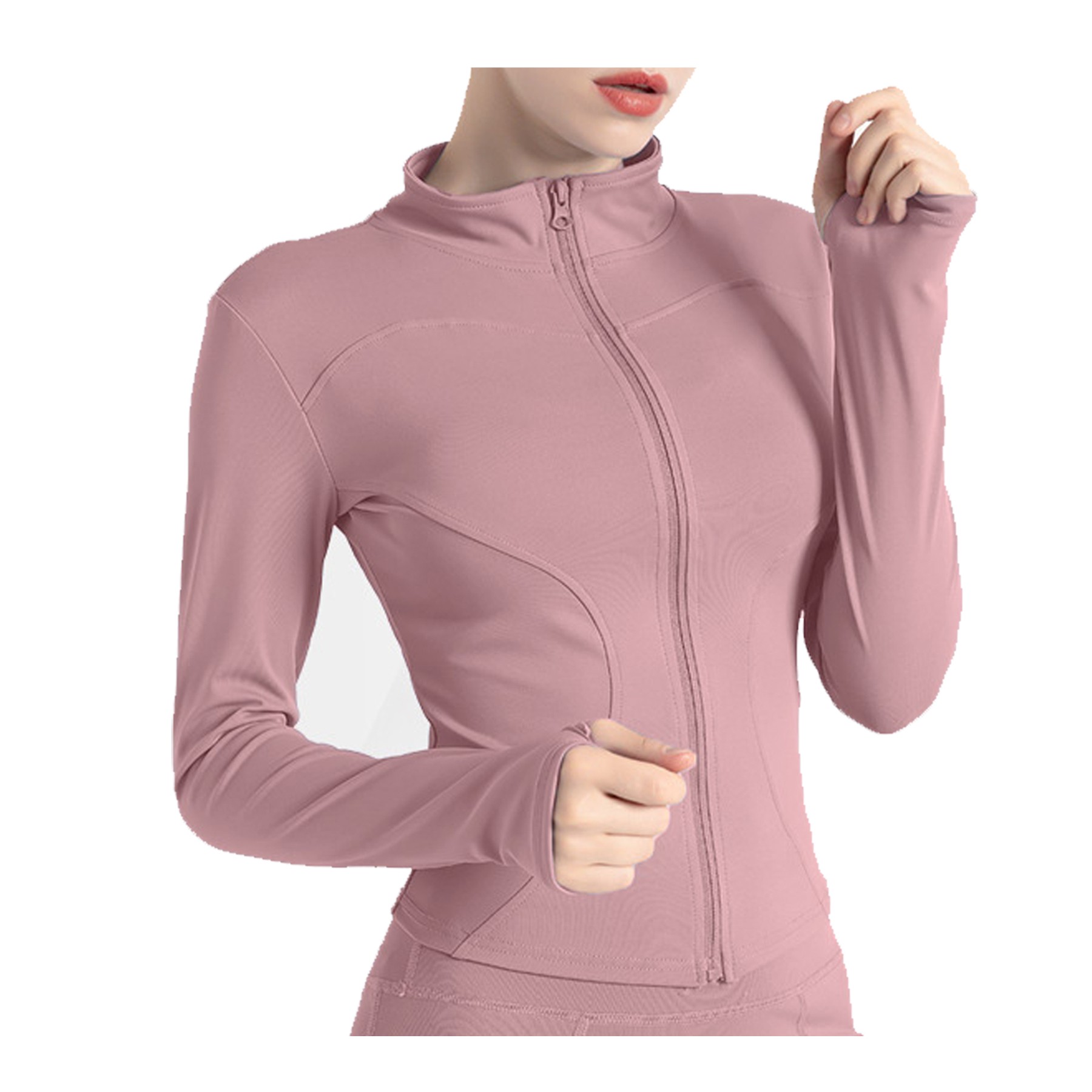 Women Lightweight Full Zip Slim Fit Yoga Sportwear 9