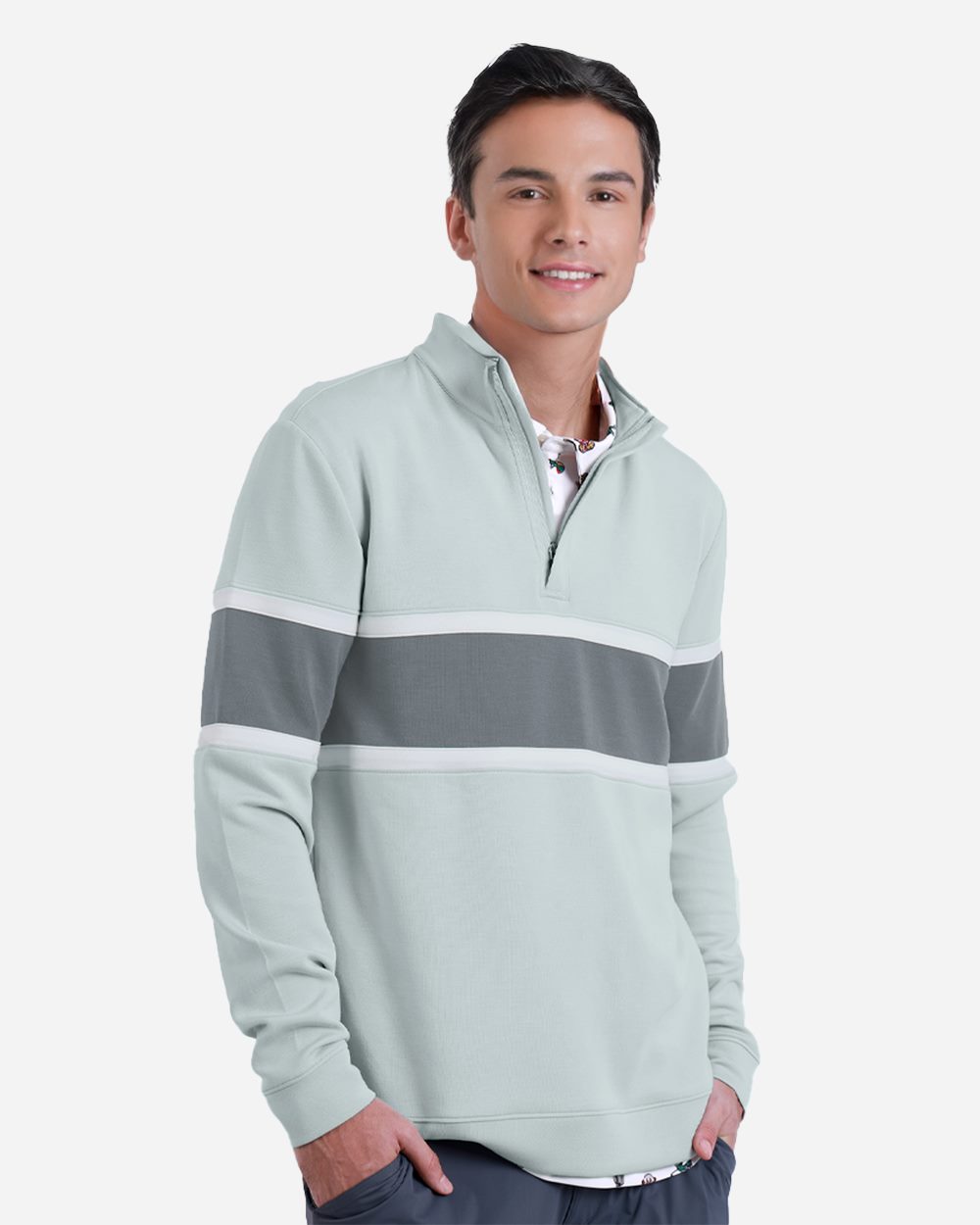 Men's Owen Quarter-Zip Colorblock Pullover - SWOQ500, custom hoodie or sweatshirt with logo imprint 17
