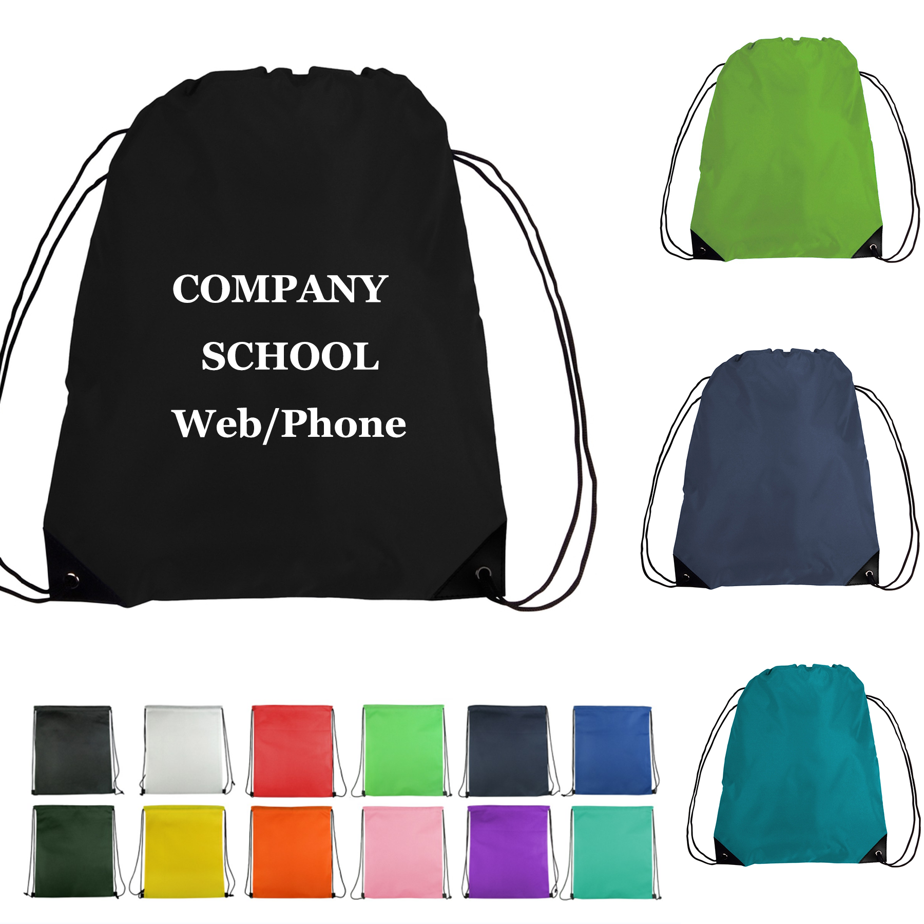 MOQ50Pcs Polyester Drawstring Backpack 7