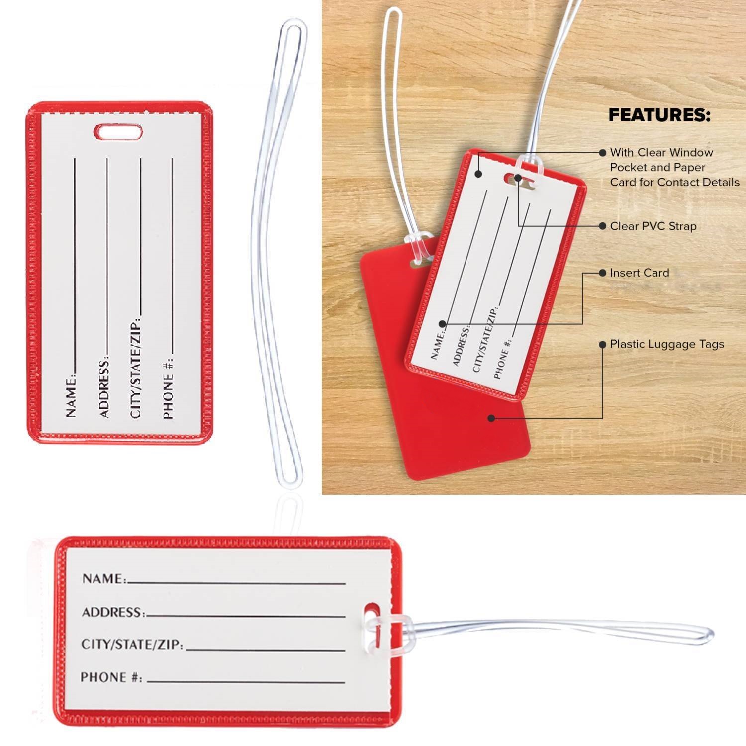 Plastic Luggage Tag with PVC Strap 12