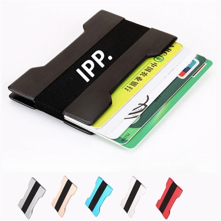 Minimalist Metal RFID Blocking Wallet with Cash Strap 2