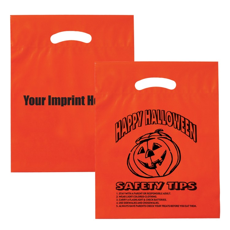 Orange LDPE Fold Over Die Cut Bag - Halloween 2