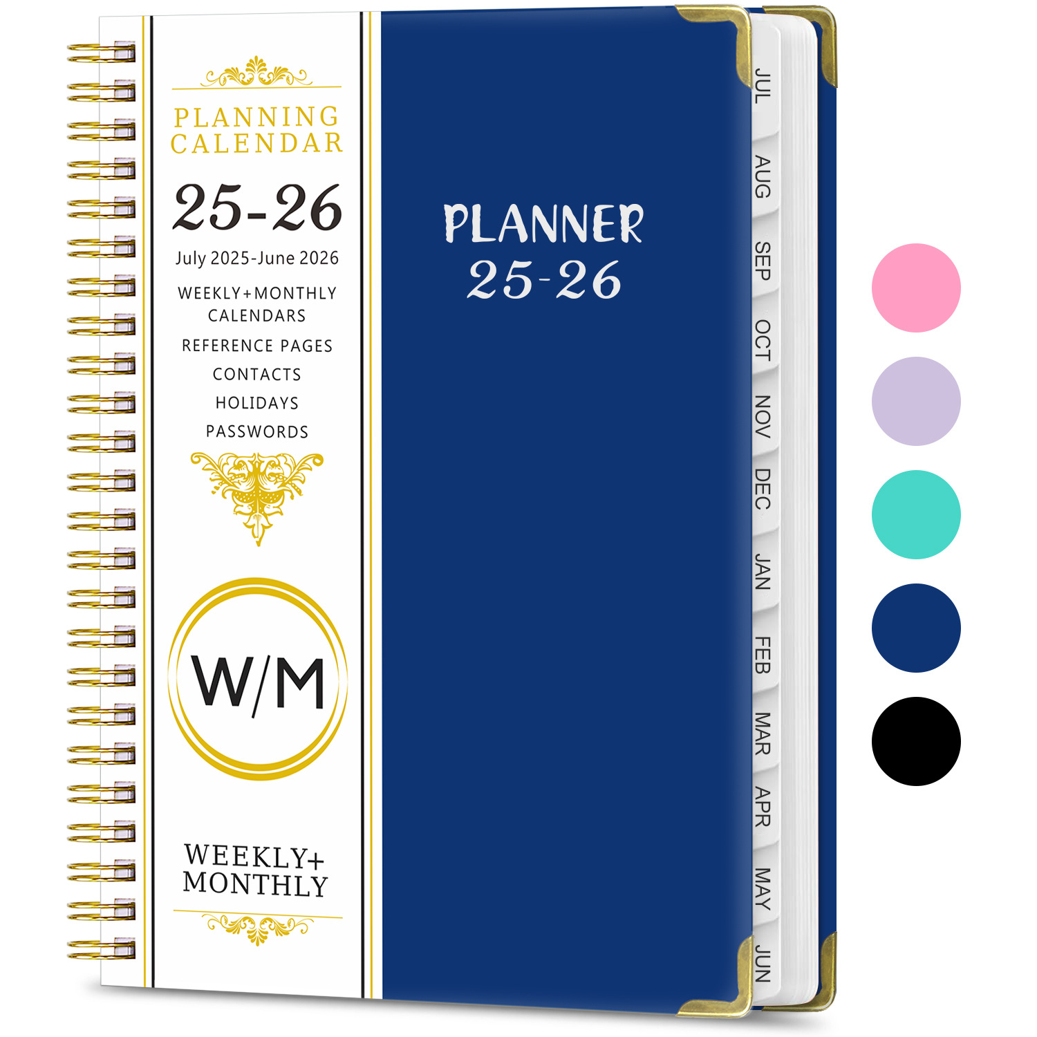 July 2025 June 2026 A5 Spiral Planner Notebook Monthly Book 7