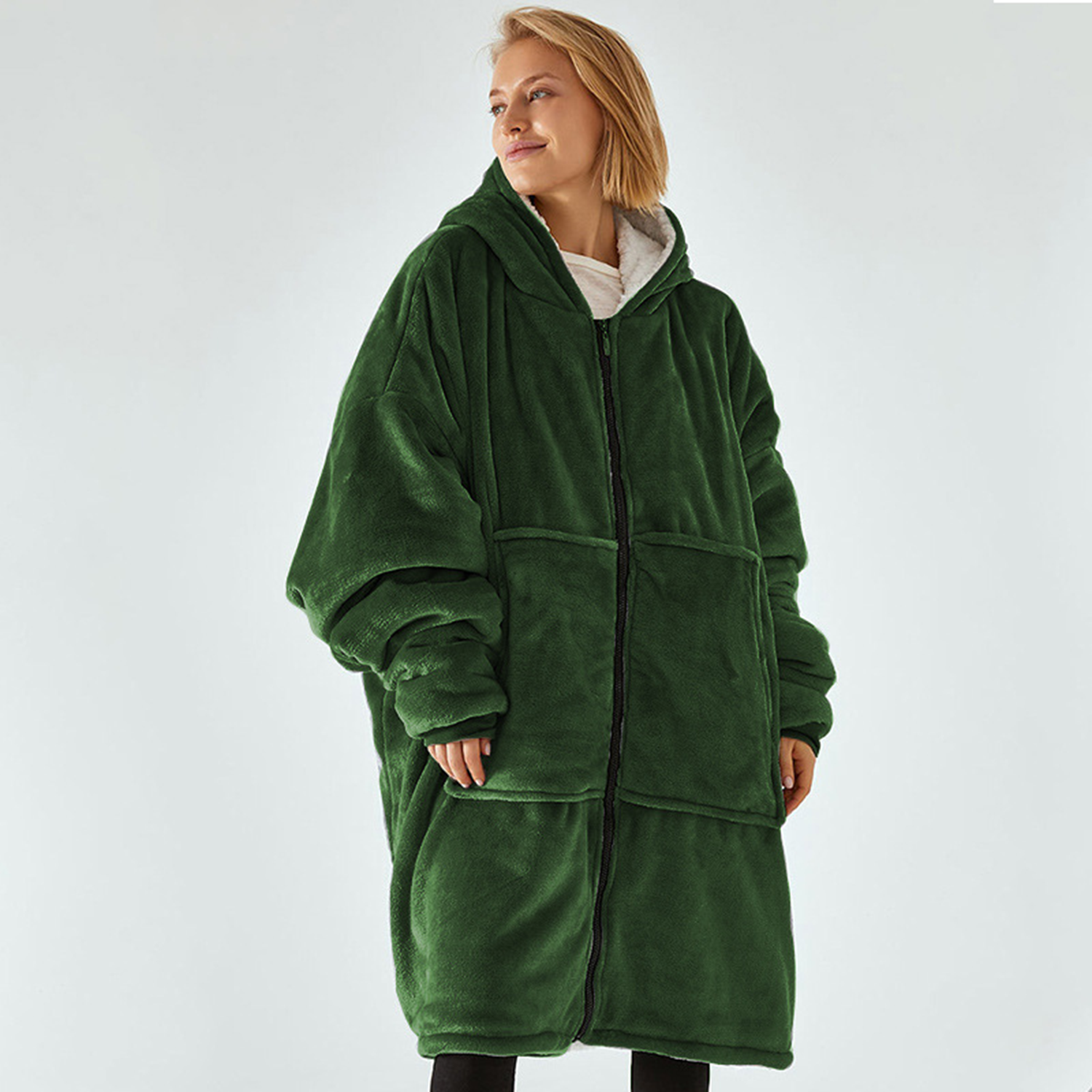 Oversized Lounge Zip Up Hoodie, custom hoodie or sweatshirt with logo imprint 7
