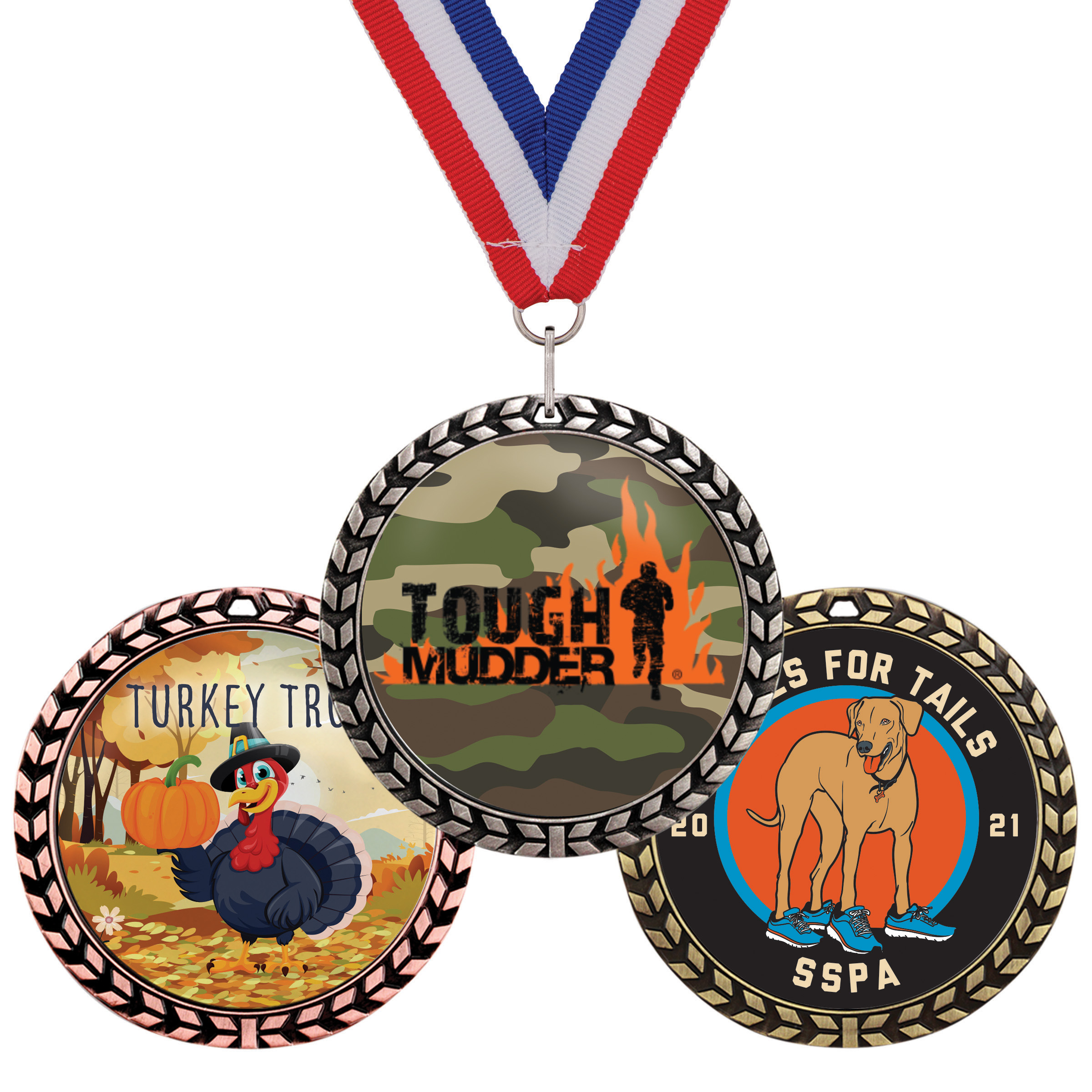 1.75" Speed Medal with Wreath Border 3