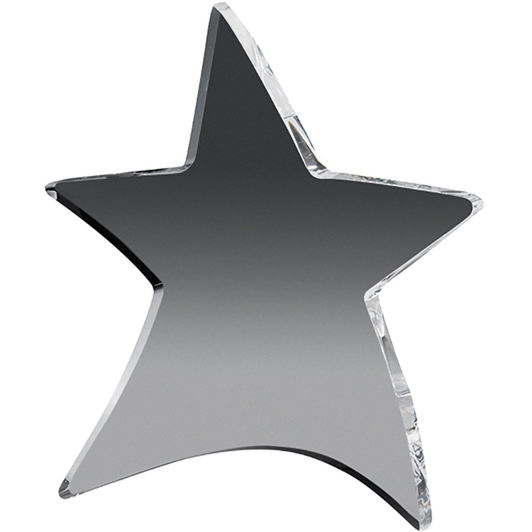 Clear Moving Star Paperweight (4 1/2"x 5"x 3/8") Laser Engraved 3