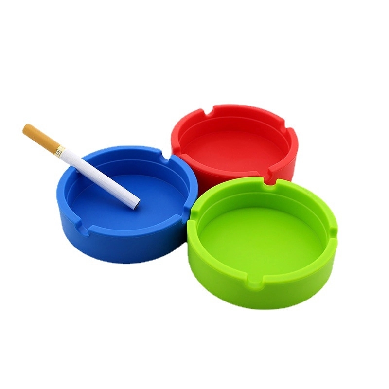 Custom High Temperature Resistant Circular Silicone Ashtray 2