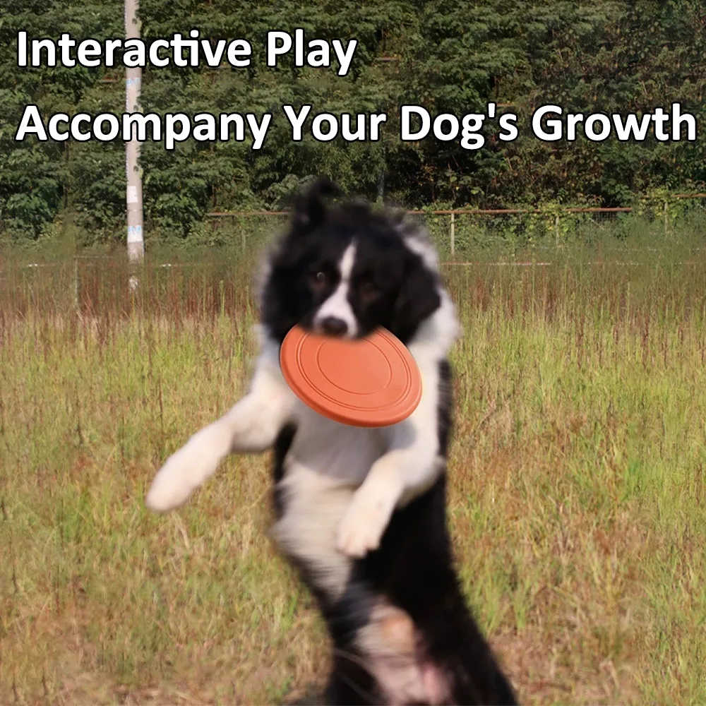 7 in Interactive Lightweight Dog Flying Disc Toy Soft Rubber 14