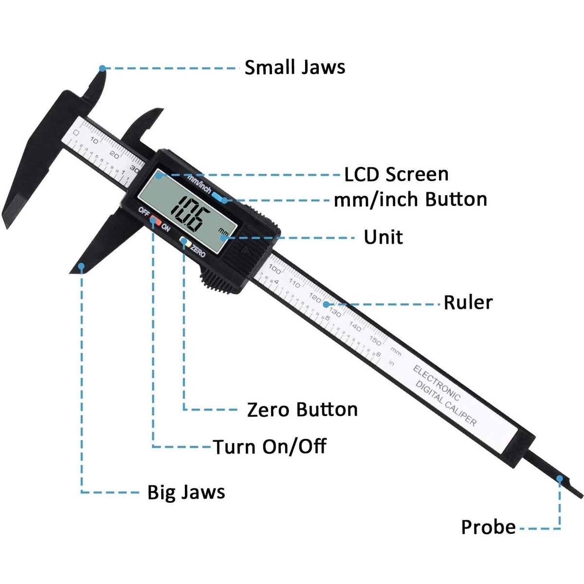 Electronic Micrometer Caliper with Large LCD Screen 5