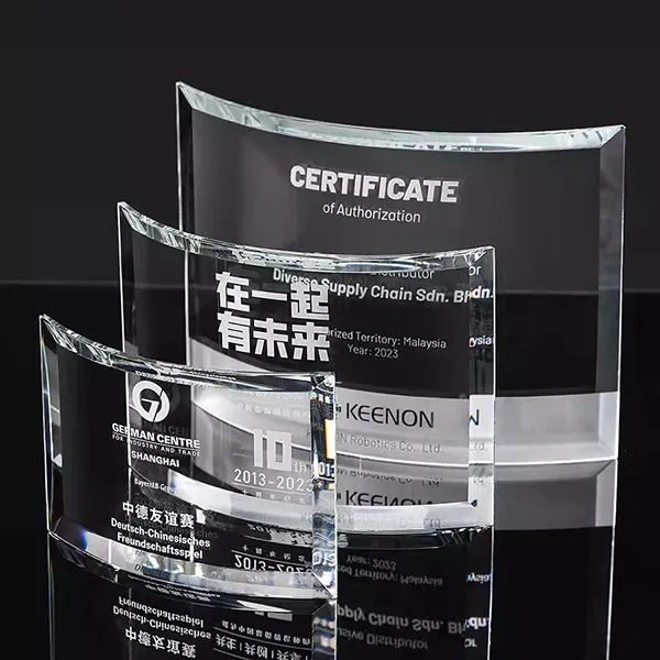 Engraved Curved Glass Award 1