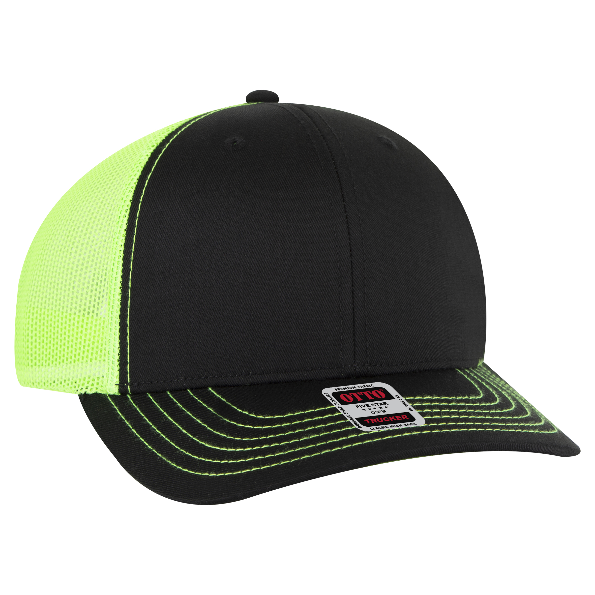 OTTO CAP® 6 Panel Mid Profile Mesh Back Trucker Hat 69