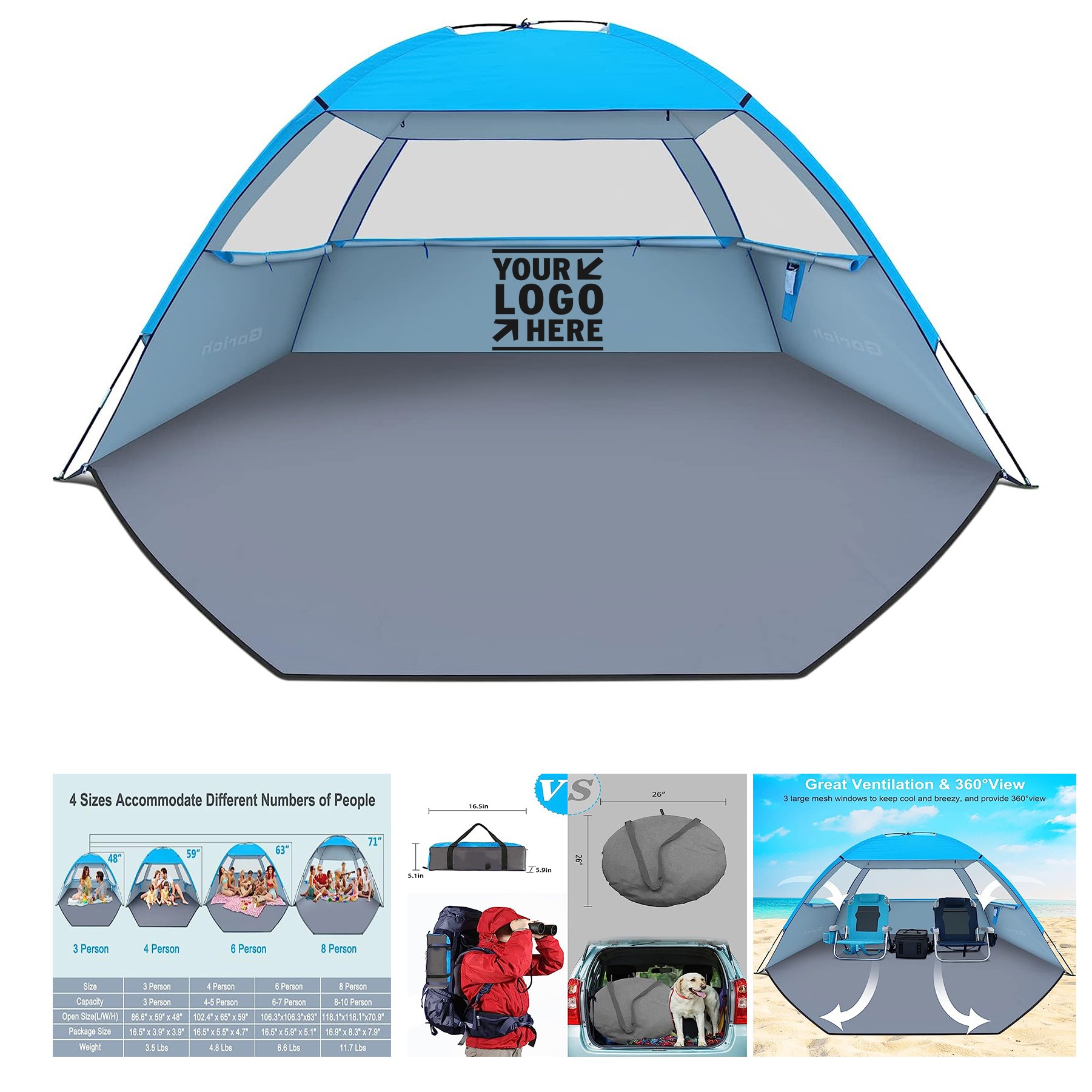 Beach Shade Tent for 3/4-5/6-7/8-10 Person 2