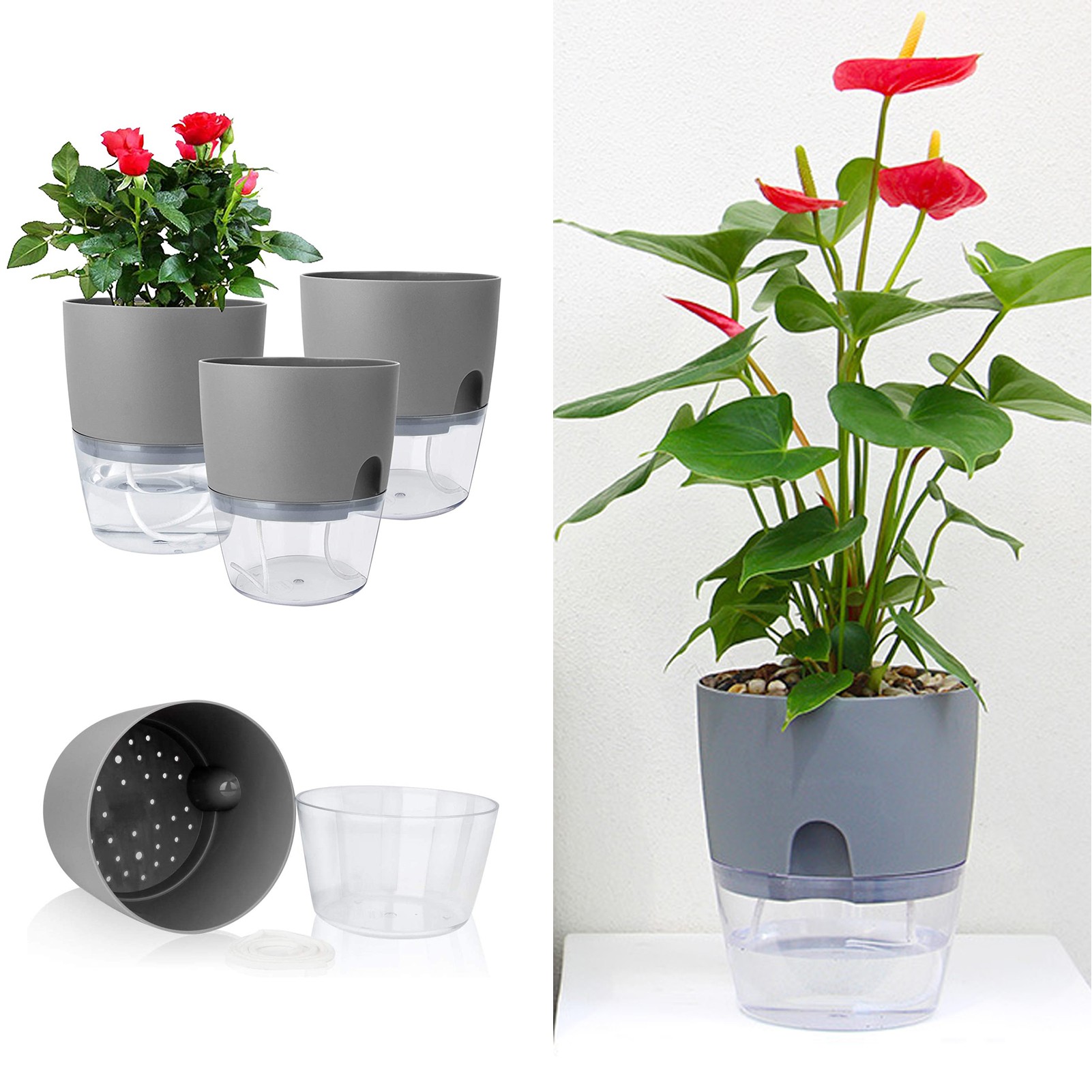 6 Inch Self Watering Planter Pot 2