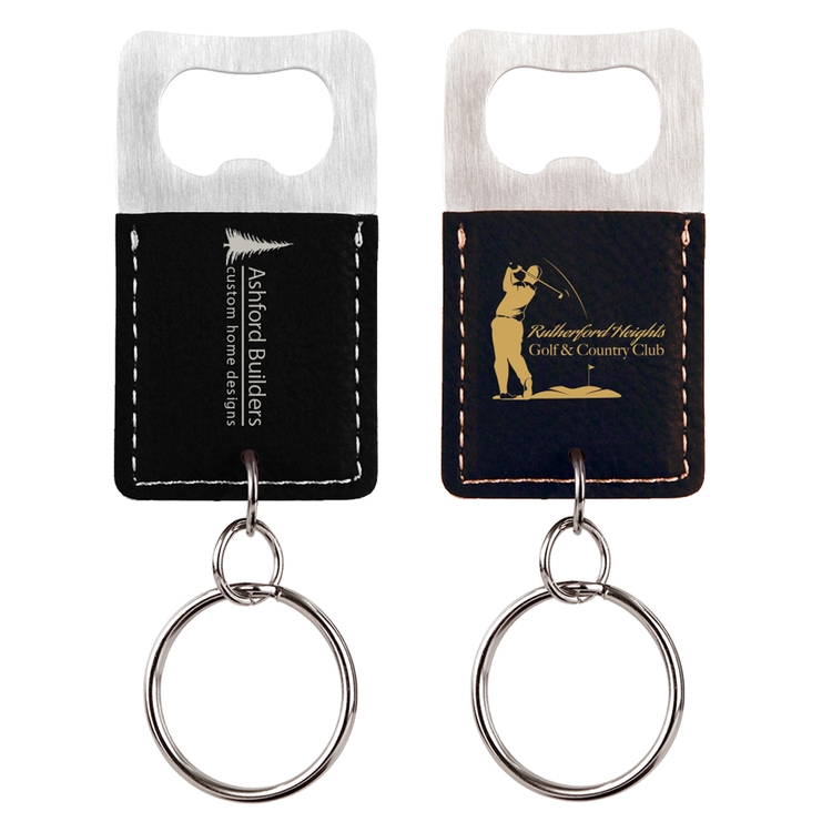 Sleek Leatherette Bottle Opener Keychain 8
