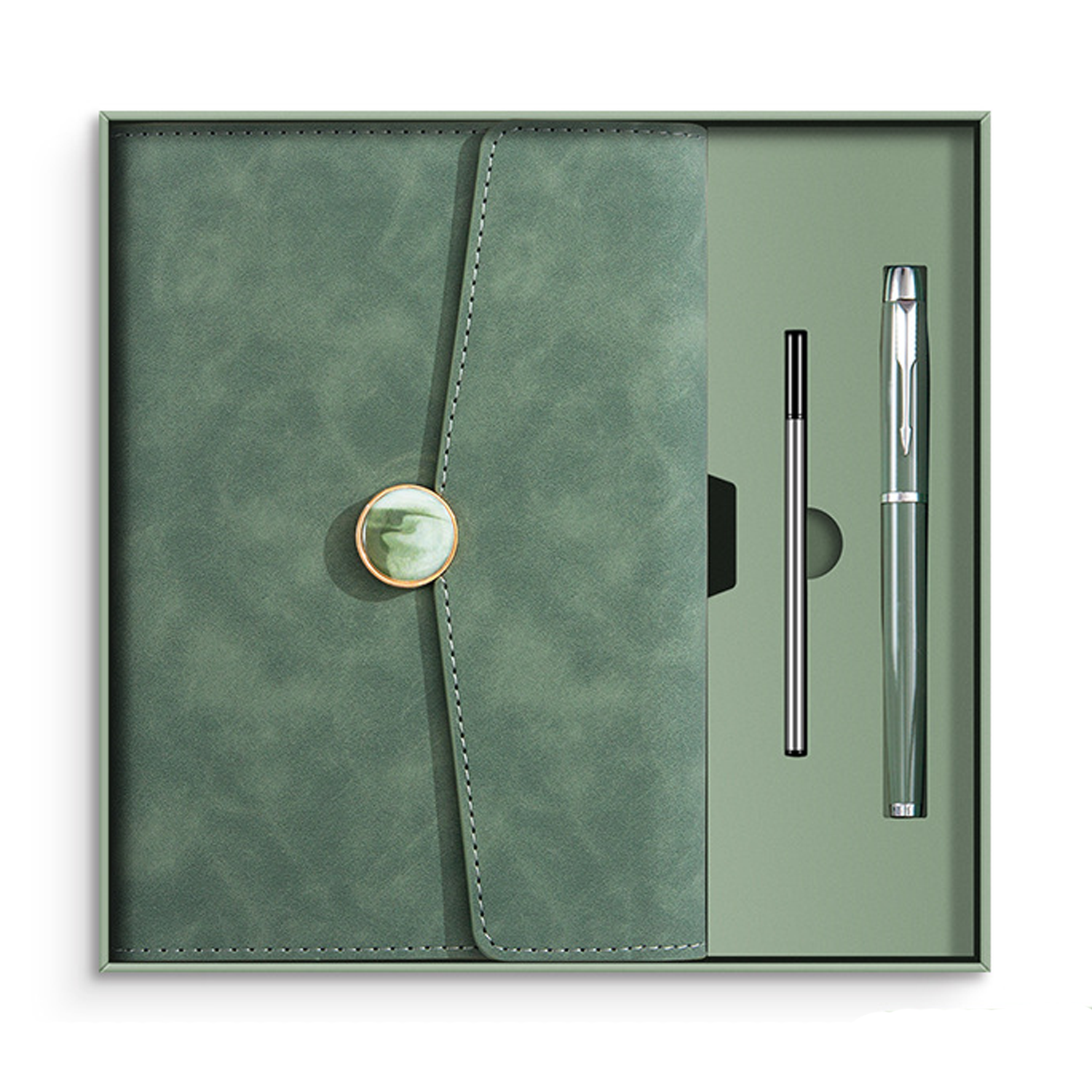 A5 PU Leather Cover Notebook w/ Metal Pen Set 9