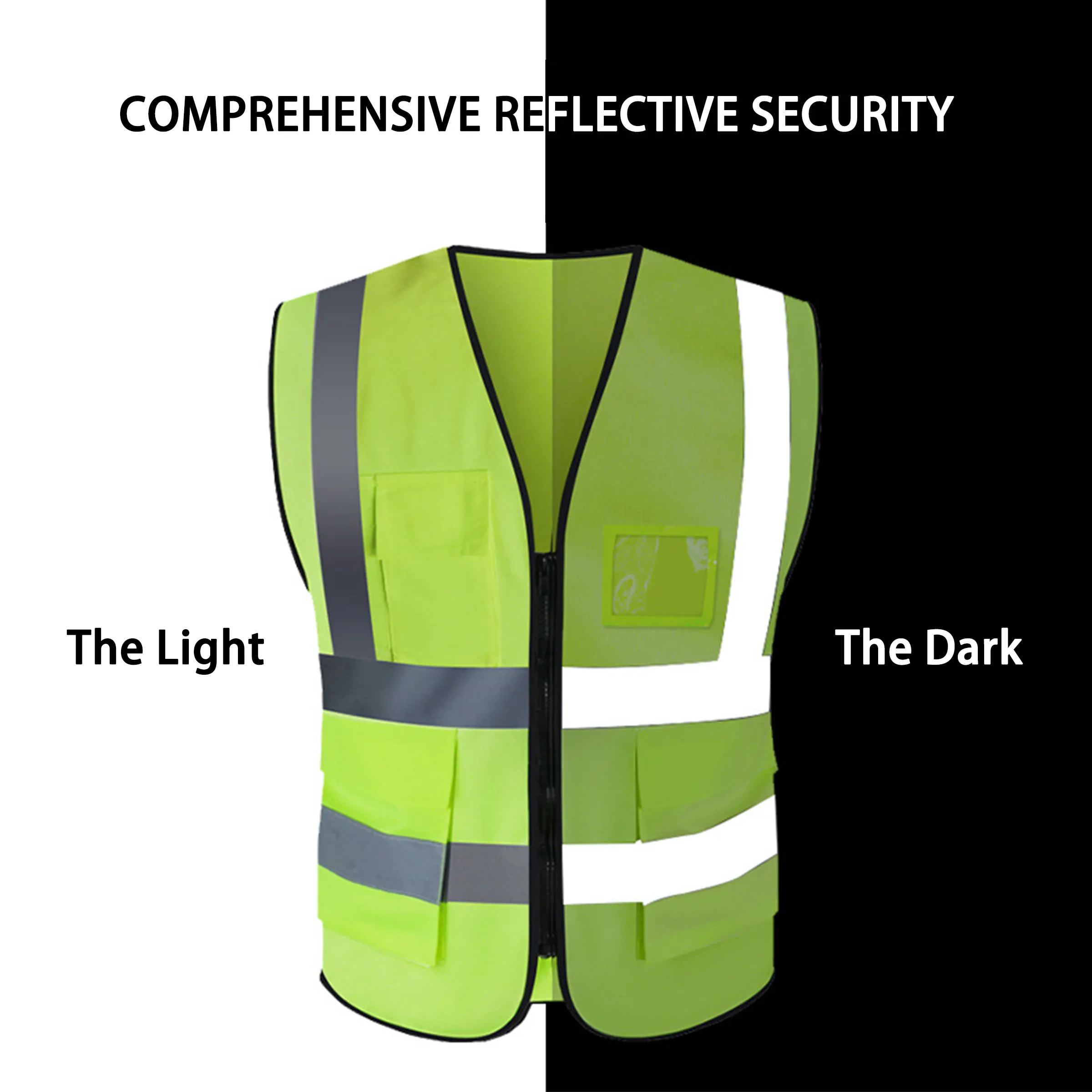 High Visibility Reflective Zipper Front Safety Vest 2