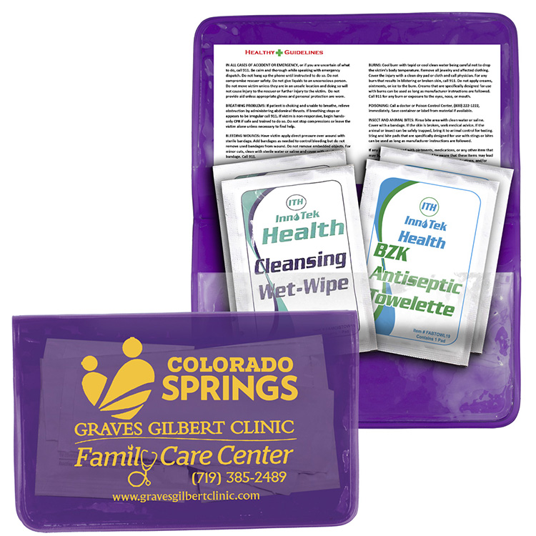 "Crescent" Antiseptic & Disinfectant Wipes Pack In Translucent Vinyl pouch 5