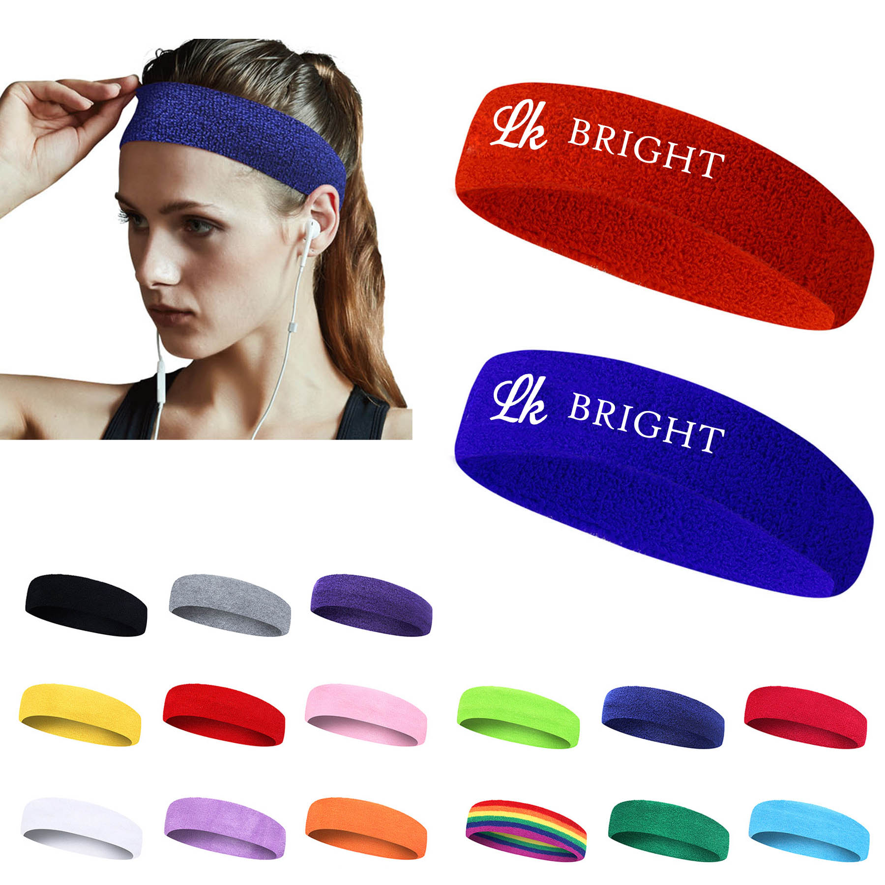 Terry Cotton Headband Sweatband 2