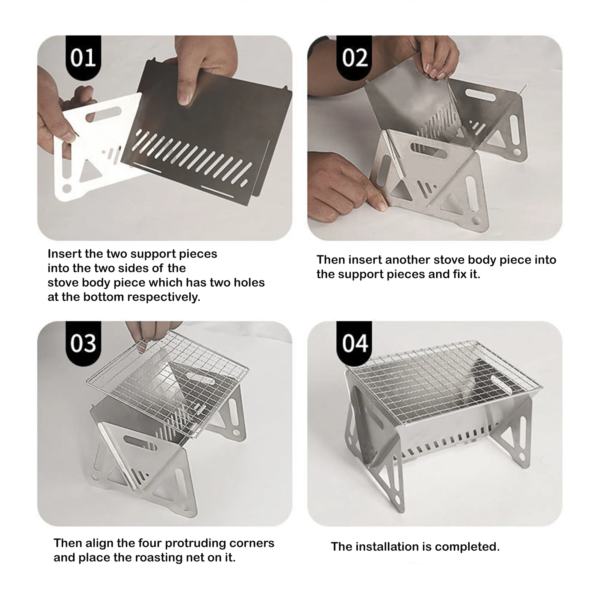 Outdoor foldable card stove barbecue grill 3