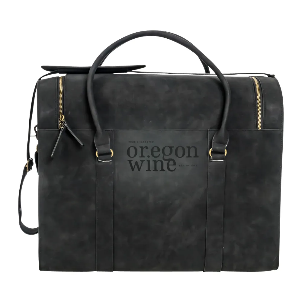 6-Bottle Leather Wine Duffel Bag 18