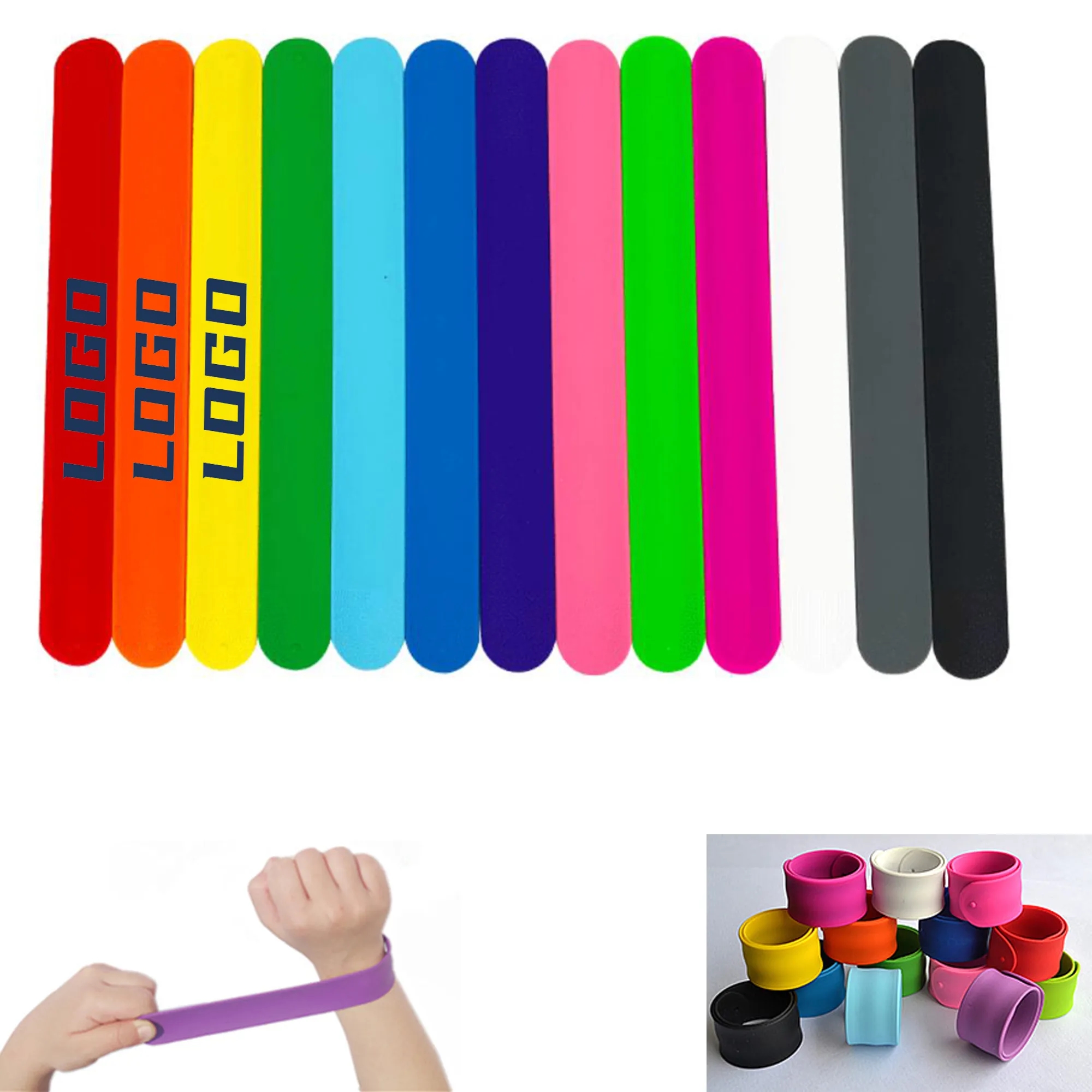 Custom Silicone Slap Bracelet MOQ100pcs 4