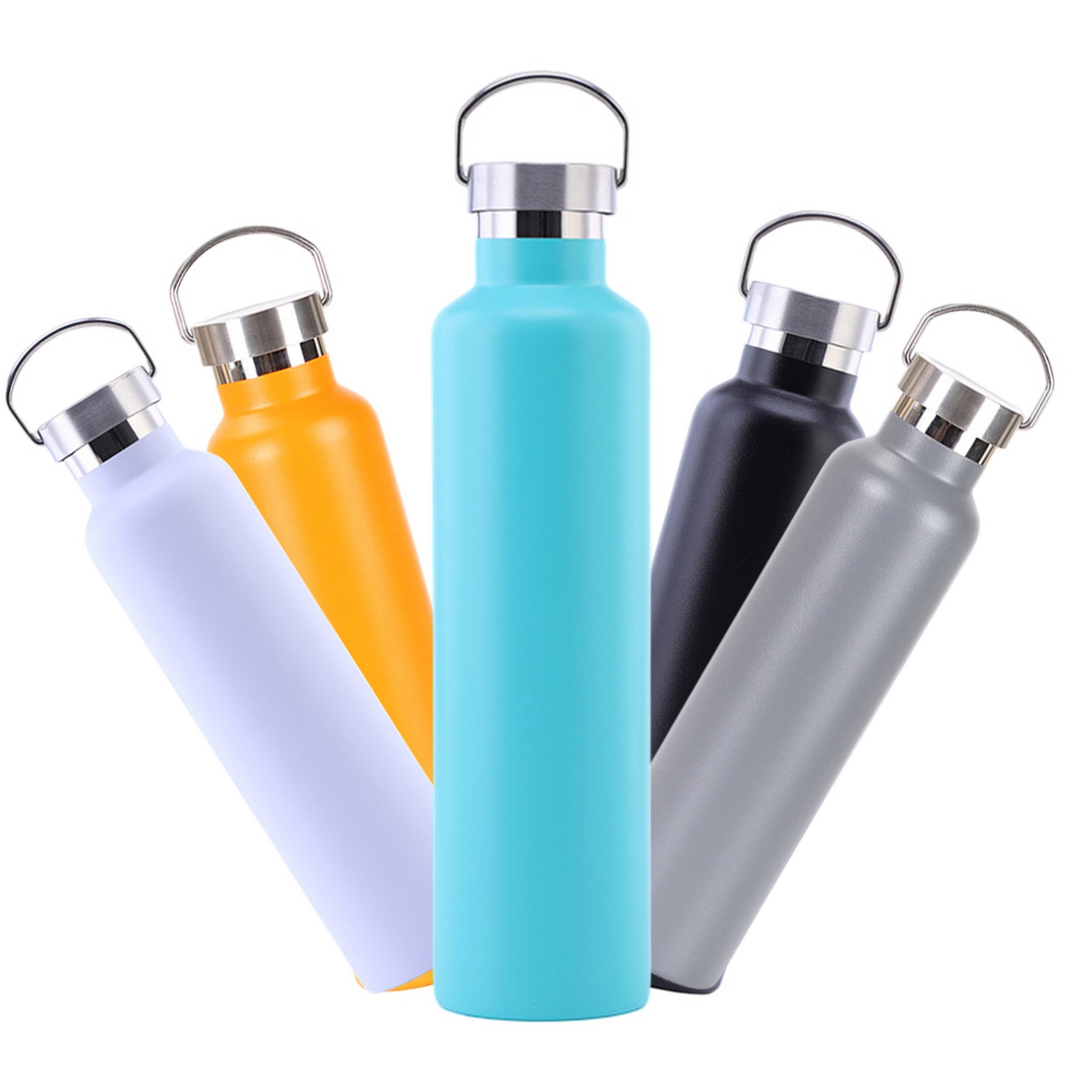 25 Oz. Double Wall Insulated Stainless Steel Canteen Water Bottle W/Handle, custom water bottle with logo imprint 5