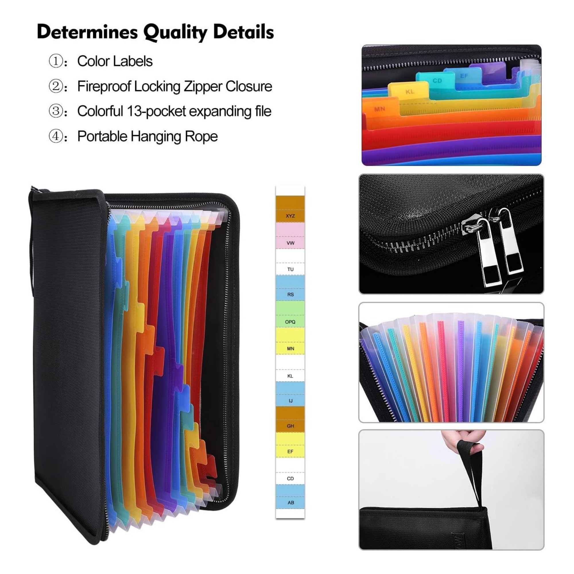 Fireproof Expanding File Folder With 13 Multicolored Pockets 3
