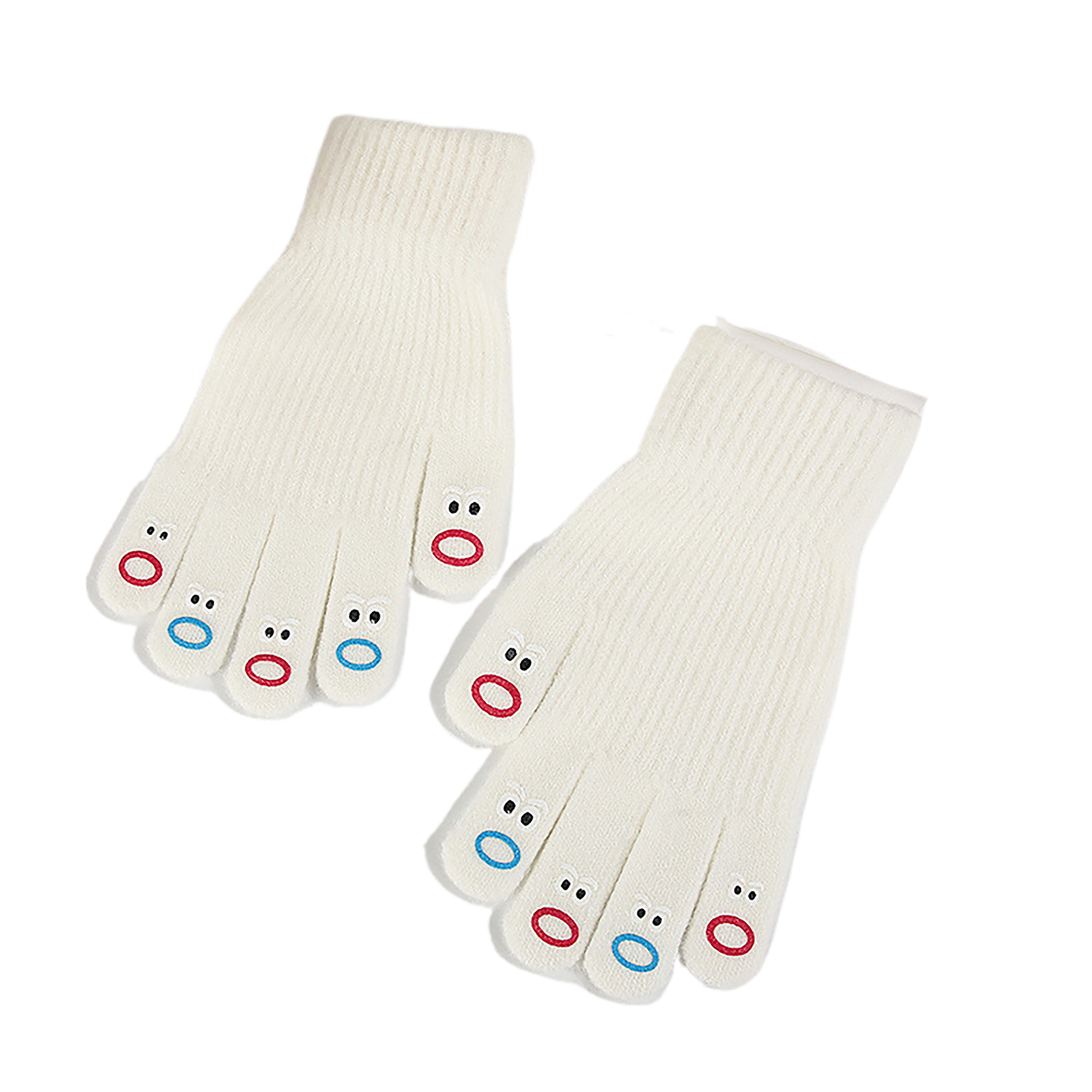 Warm Cartoon Open Finger Gloves 6