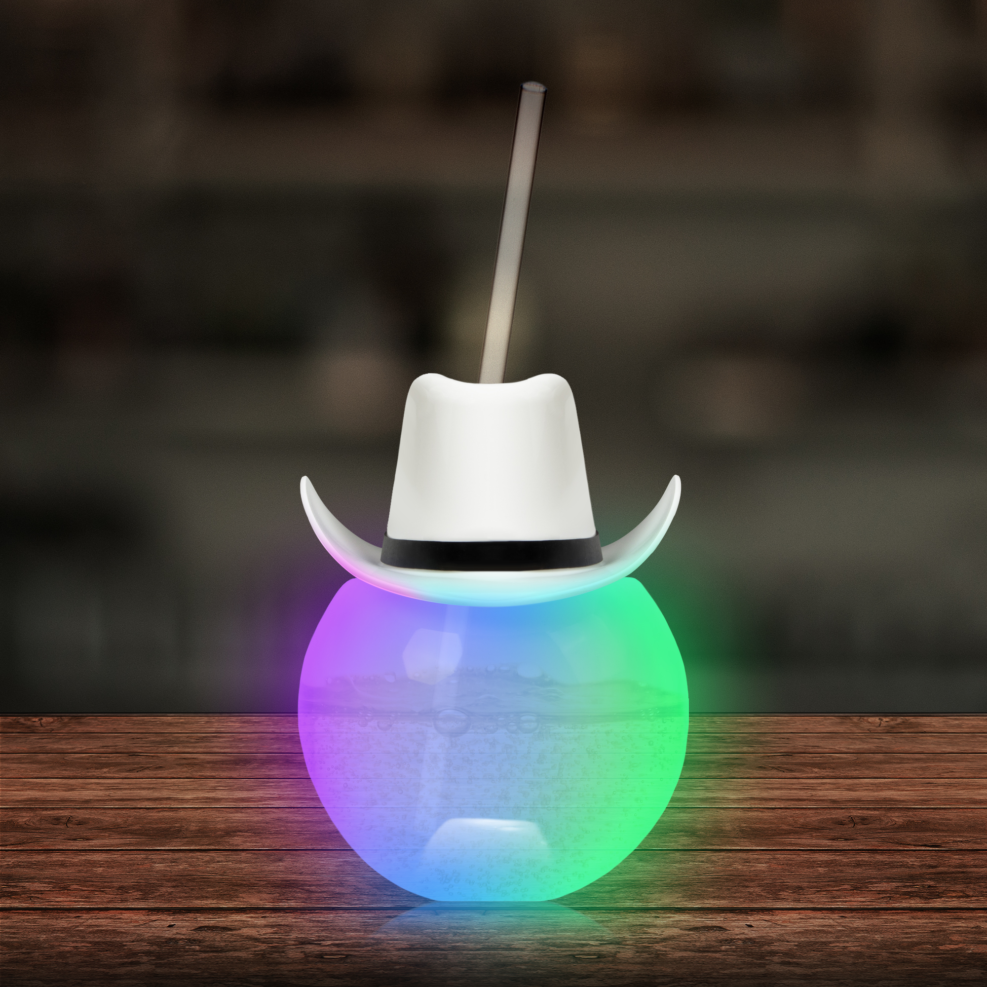 20oz Multicolor LED Ball Tumbler with Straw and White Hat(hat not assembled) 4