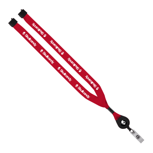 3/4" Polyester Lanyard with Metal Crimp & Retractable Badge Reel 441