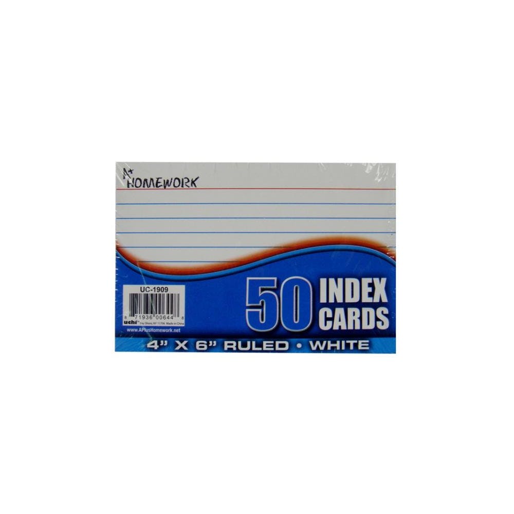 Index Cards - Ruled 50 Count 4" x 6" 1