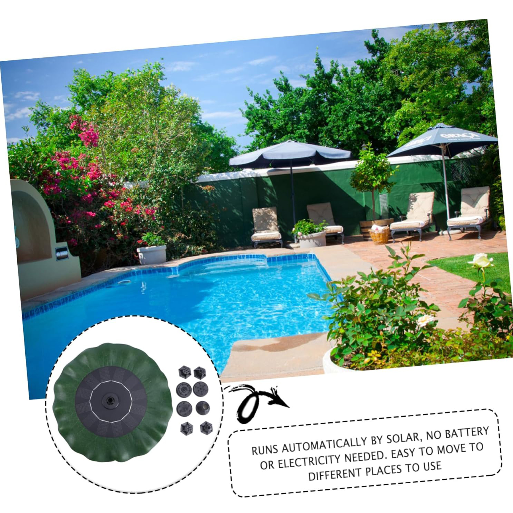 Solar-Powered Floating Lotus Fountain 4