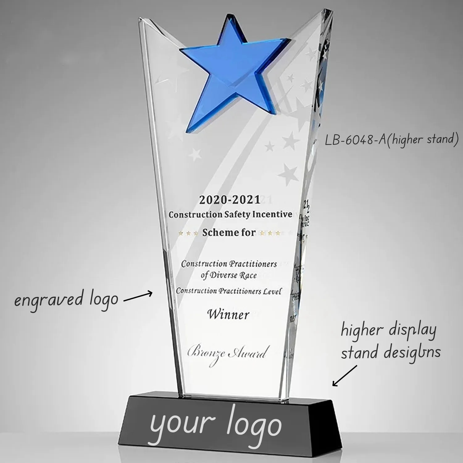 Crystal Awards Glass Winner Trophy Recognition Cups 1