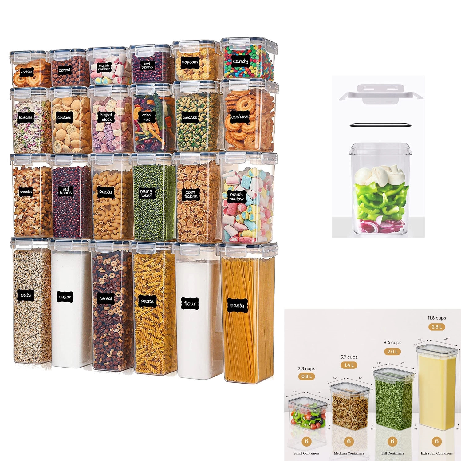Airtight Food Storage Containers Set With Lids (24 Pack) 10