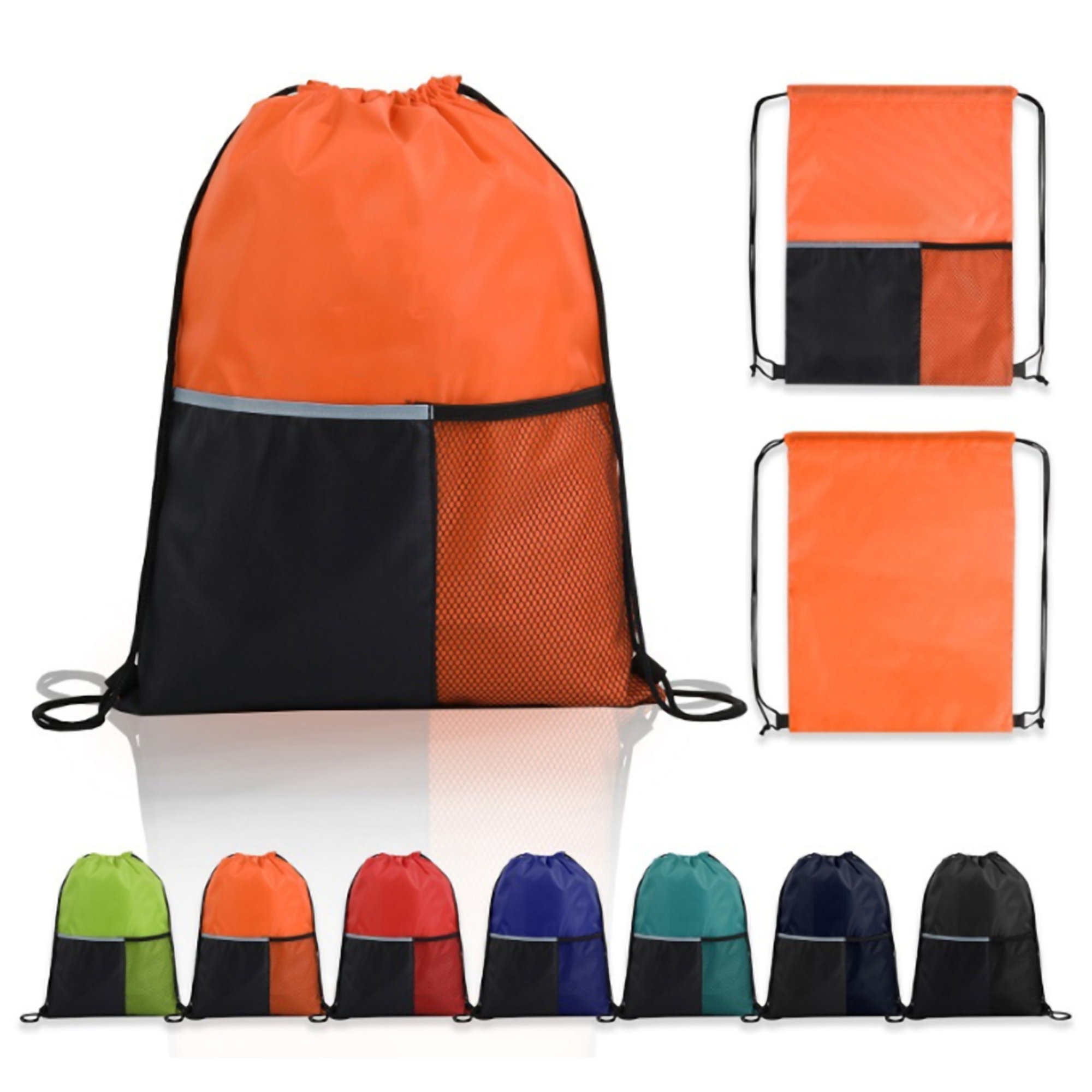 Reflective Drawstring Backpack